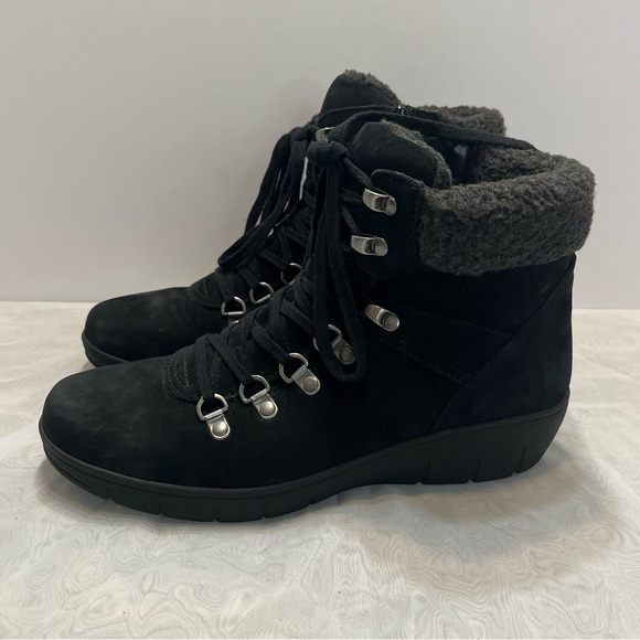 Cliffs by White Mountain Emory Hiking Style Bootie Lace Up Sz 8 Black Nubuck - Picture 6 of 14